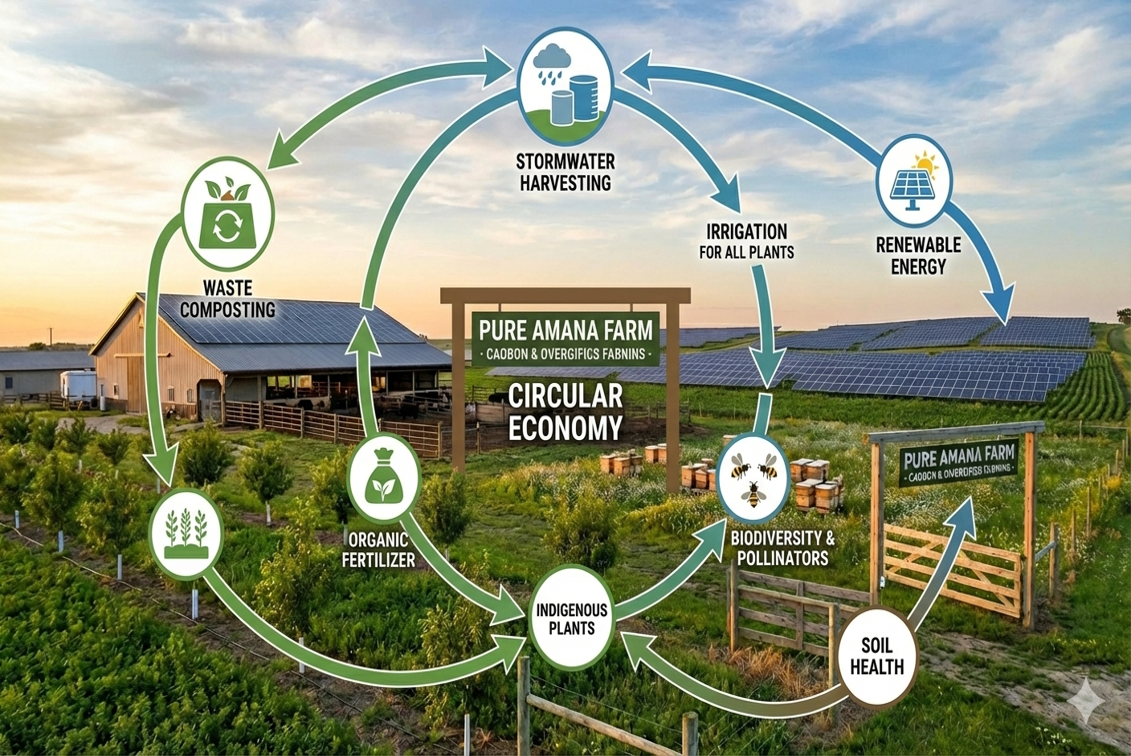 Pure Amana circular agrivoltaic ecosystem