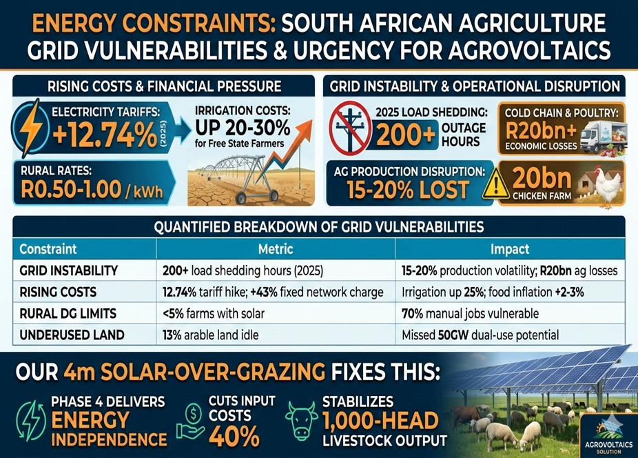 Energy constraints and grid vulnerabilities in South African agriculture